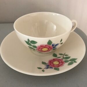Lenox Arden Rose china teacup and saucer set